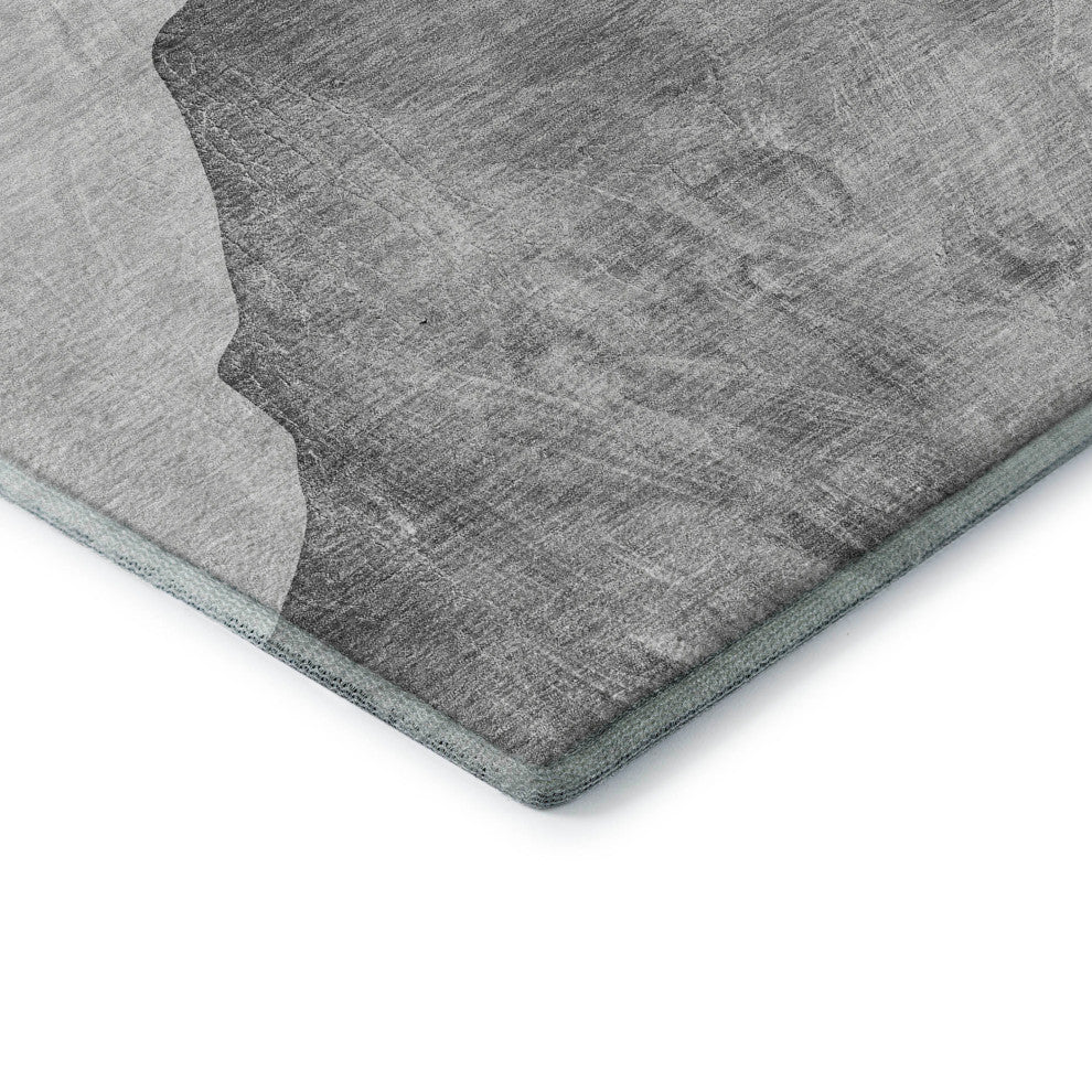Premium Machine Washable Mayfield AMF547 Gray 2'3" x 7'6" Runner Rug