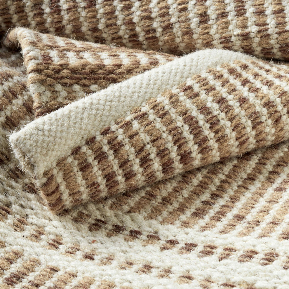 Dash & Albert Malta Natural Handwoven Wool Rug, Ivory, 8' x 10'