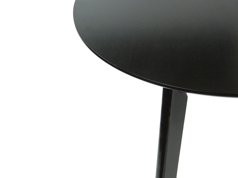 Dining Room Set of 6 Yumiko Chairs and Extendable Round Table, Black Color