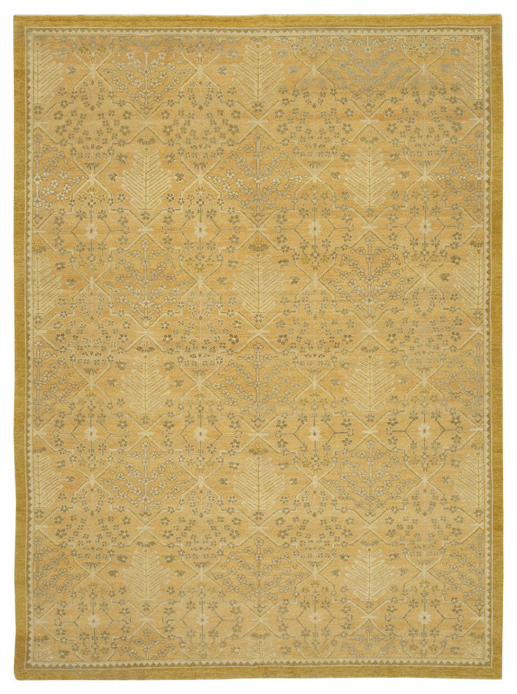 Rug N Carpet - Hand-Knotted Oriental 9' 1" x 12' 8" Wool Oushak Area Rug