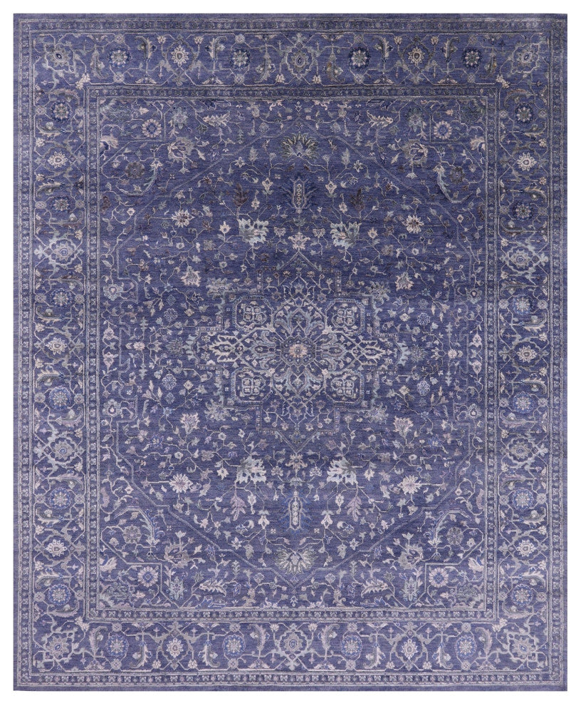 8' 0" X 10' 1" Persian Heriz Serapi Hand Knotted Wool & Silk Rug - Q15538