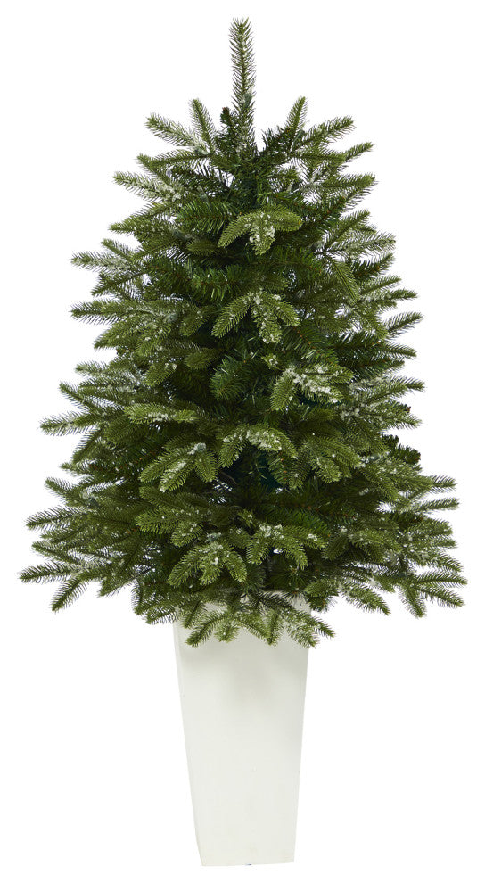 44" Snowed Grand Teton Fir Faux Xmas Tree W/Lights & Bendable Branches, Planter