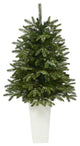 44" Snowed Grand Teton Fir Faux Xmas Tree W/Lights & Bendable Branches, Planter