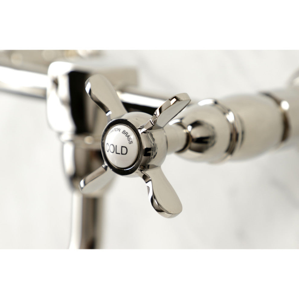 Kingston Brass KS1216BEX Essex Wall Mount Bathroom Faucet, Polished Nickel