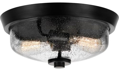 Quoizel QF3414EK Two Light Flush Mount, Earth Black Finish