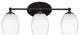 Capri 3-Light Bath Bar, Matte Black/White Matrix
