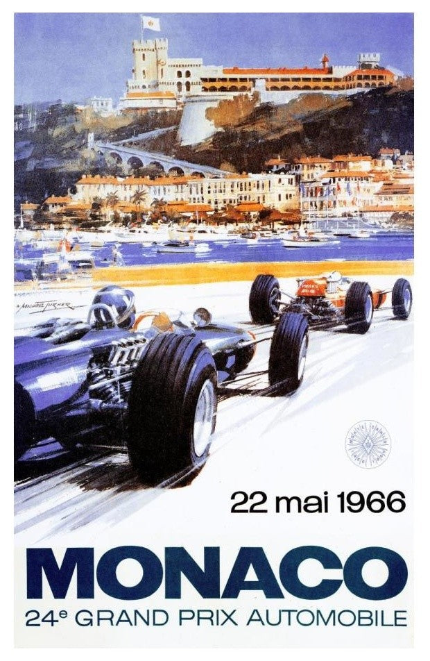"Monaco Grand Prix 1966" Digital Paper Print by Michael Turner, 16"x24"