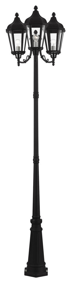 Livex Lighting Morgan 3 Light Textured Black Outdoor Post