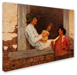 Almeida Junior 'The Guitar Player' Canvas Art, 24 x 18