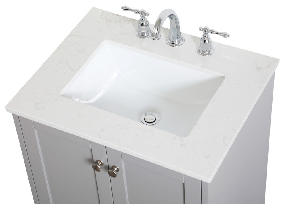 24" Single Bathroom Vanity, Gray