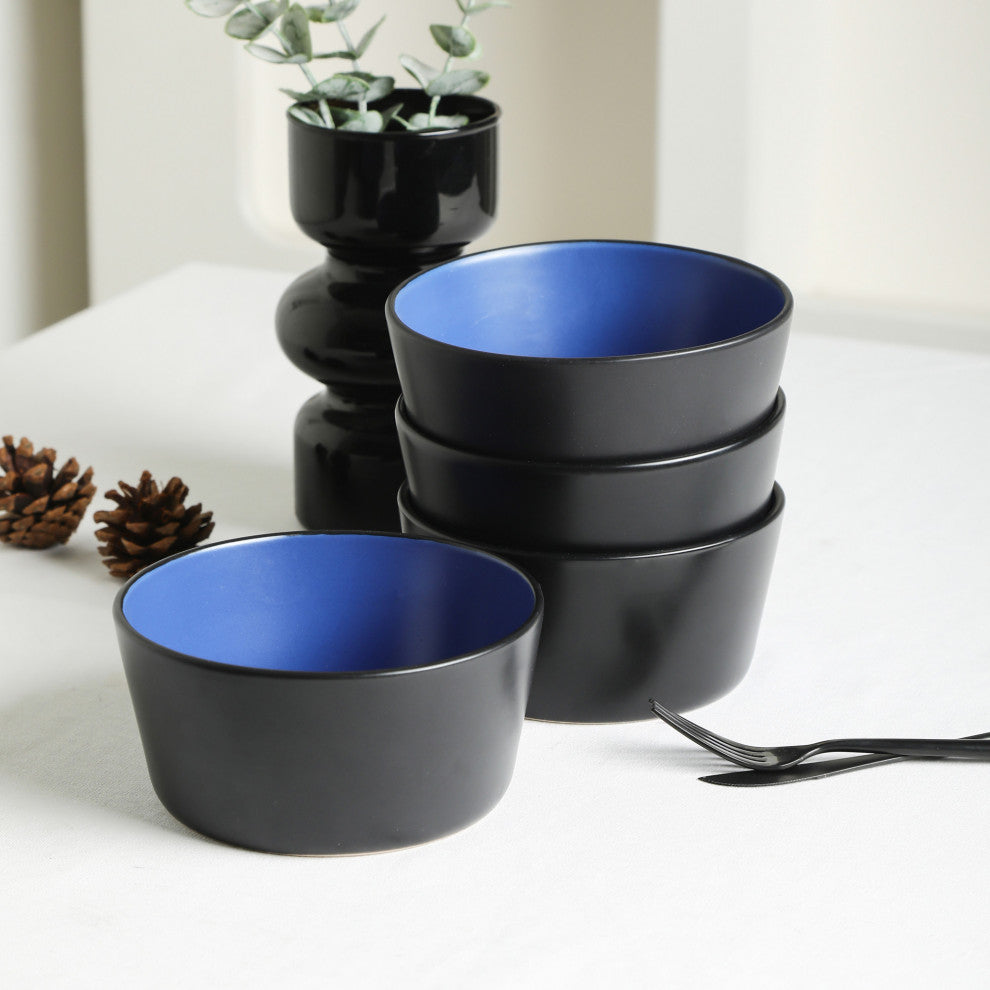 Stone Lain Albie Stoneware 20 Piece Dinnerware Set With Pasta Bowls, Blue