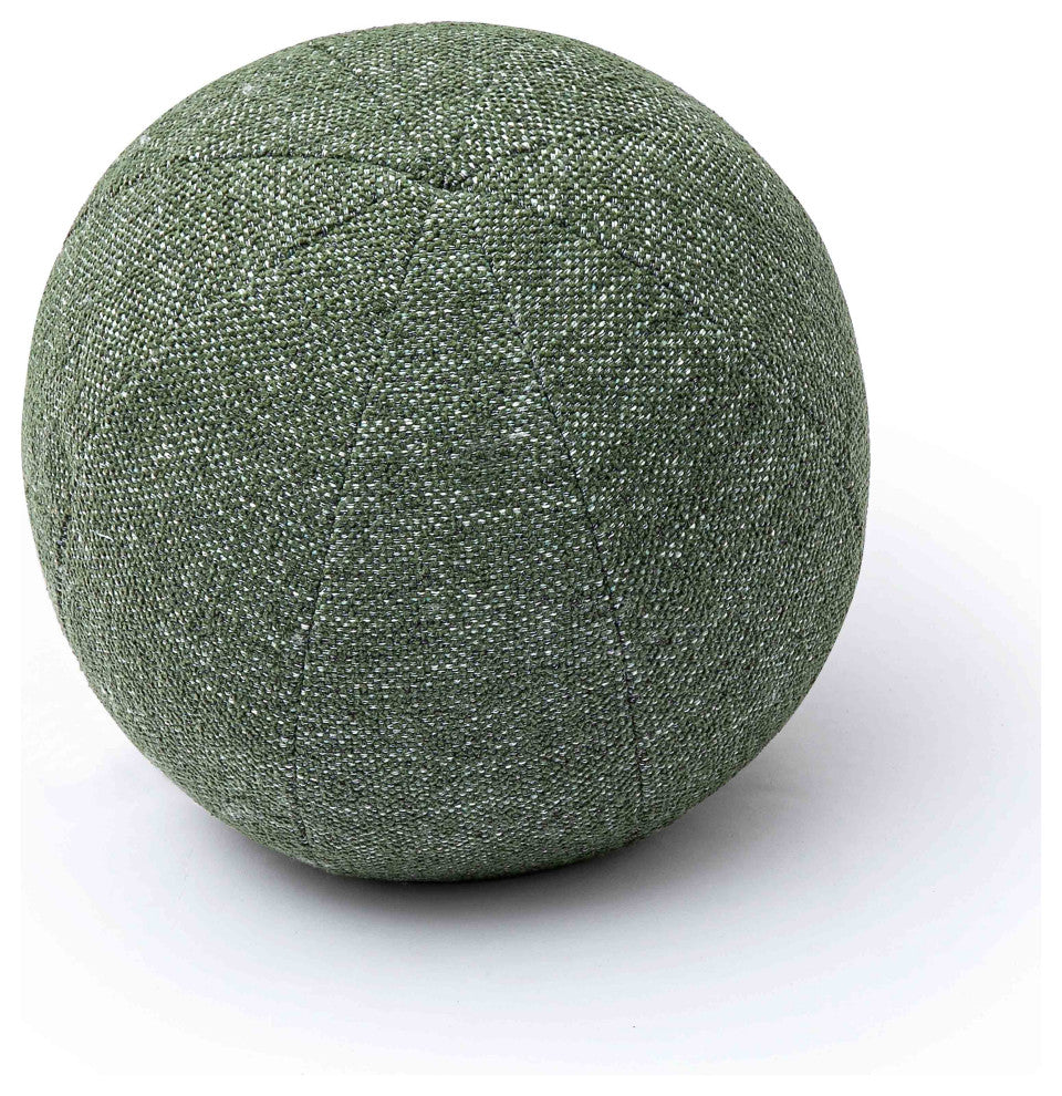 Boba Round Pillow, Forest Green Textured Basketweave, 9"