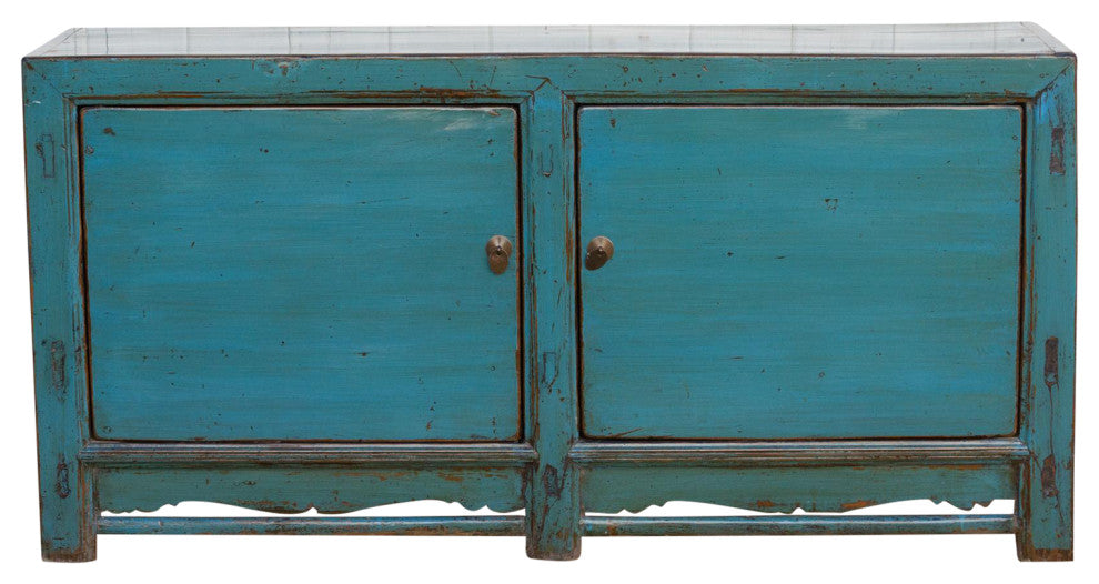 Painted Peacock Blue Buffet Cabinet