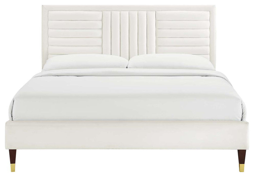 Sofia Channel Tufted Performance Velvet Full Platform Bed