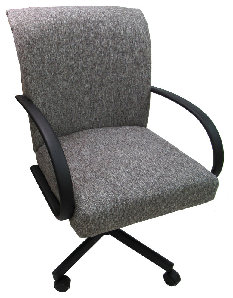 Swivel Caster Dining Chair M-60 on Wheels, Mojave Gray Black