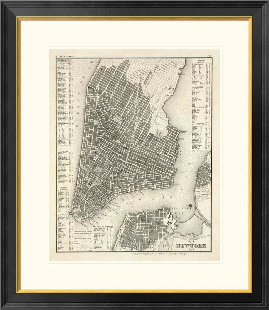 "New York, Plan, 1844"  by Society for the Diffusion of Useful Knowledge, 28x32"