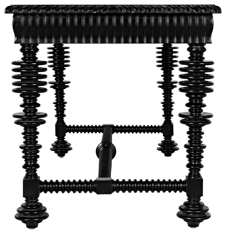 Portuguese Desk, Small, 60", Hand Rubbed Black