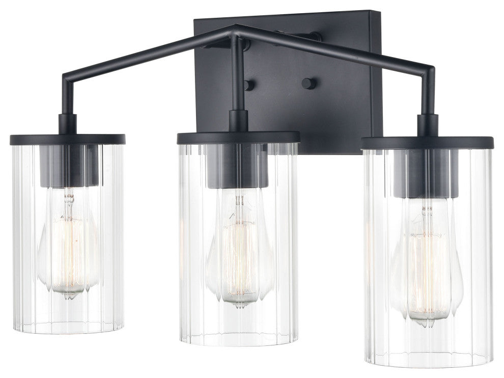 Beverlly 3 Light 20" Matte Black Bathroom Vanity Light