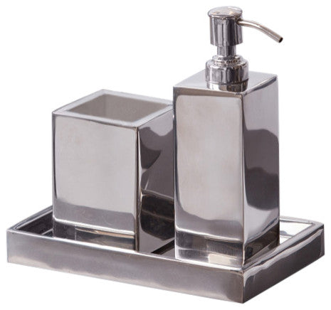 Modern Bath Shiny  3-Piece Bathroom Accessory Set