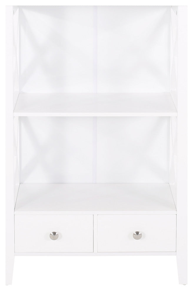 Lewis Bathroom Floor Storage Rack With Drawers, White