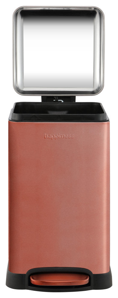 Betty Retro Mini 3.2-Gallon Step-Open Trash Can, Rose Gold