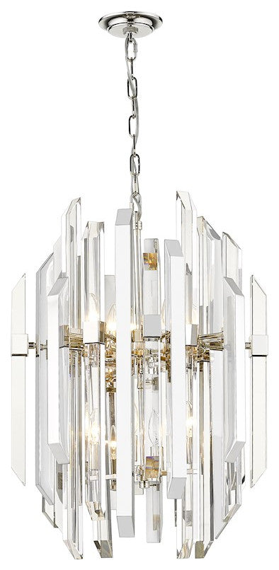Zlite 4006-8PN 9-Light Pendant, Clear