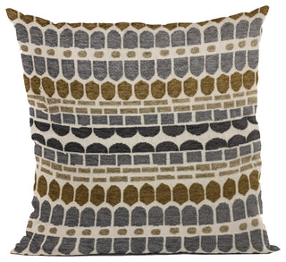 Plutus Green, Gray Harmony Border Luxury Throw Pillow, 20"x36"