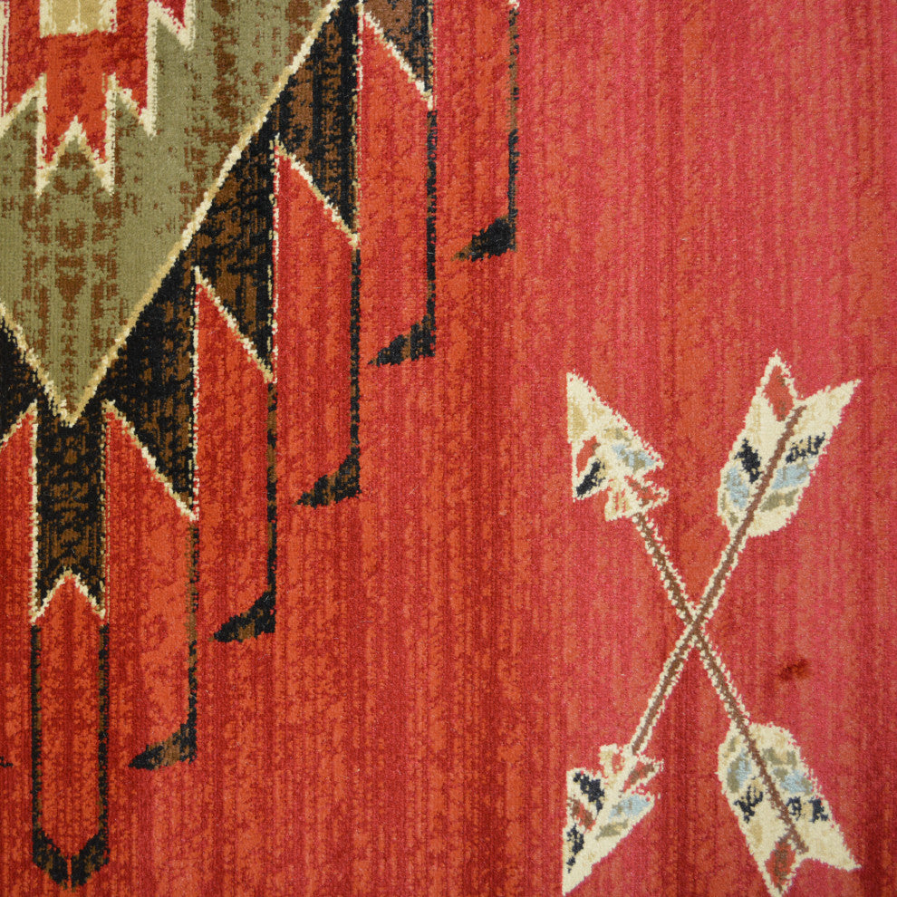 Arrowhead Southwest Lodge Area Rug, Red, 2'3"x7'7"