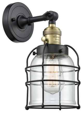 Small Bell Cage 1-Light Sconce, Black Antique Brass, Clear
