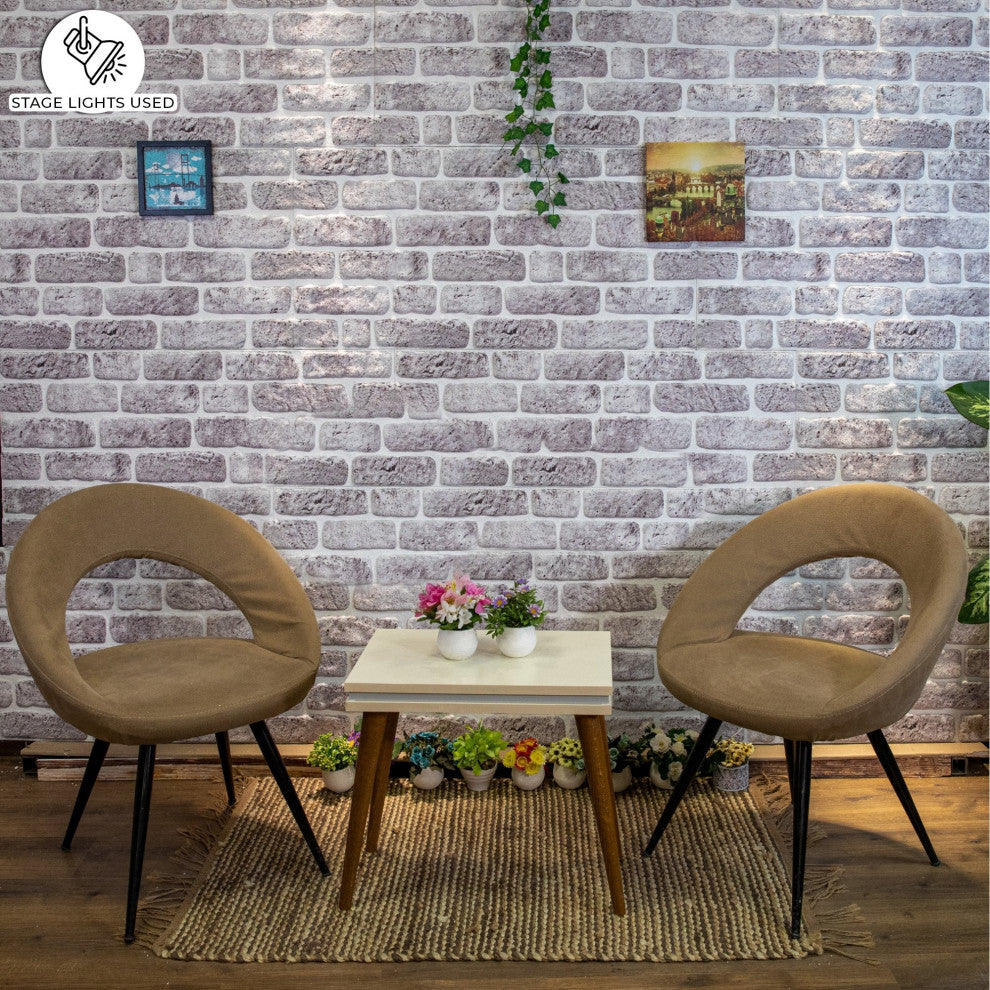 Faux Brick 3D Wall Panels, White Gray, Sample 10x10"