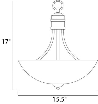 Maxim Lighting Logan Invert Bowl Pendant, Satin Nickel - 10044FTSN