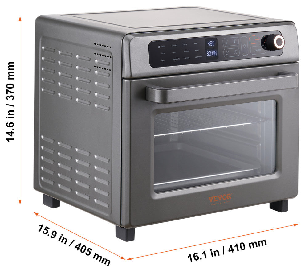 VEVOR Air Fryer Toaster Oven 1700W Stainless Steel Convection Oven, 25 L 12-in-1