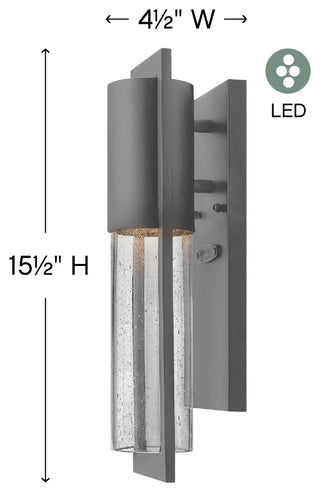 Hinkley Shelter 15.5" Extra Small Outdoor LED Wall Mount Lantern, Hematite
