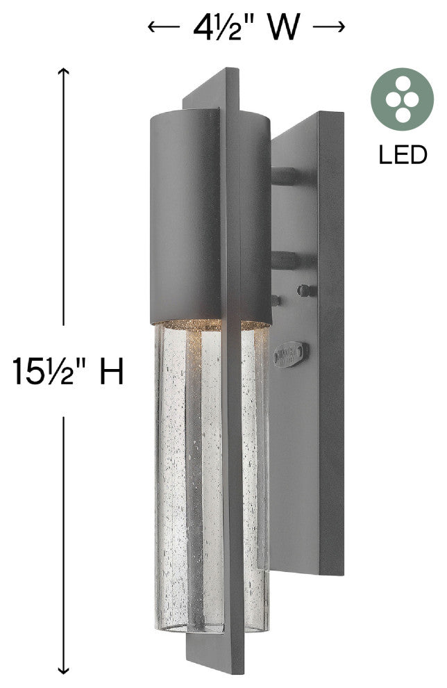 Hinkley Shelter 15.5" Extra Small Outdoor LED Wall Mount Lantern, Hematite