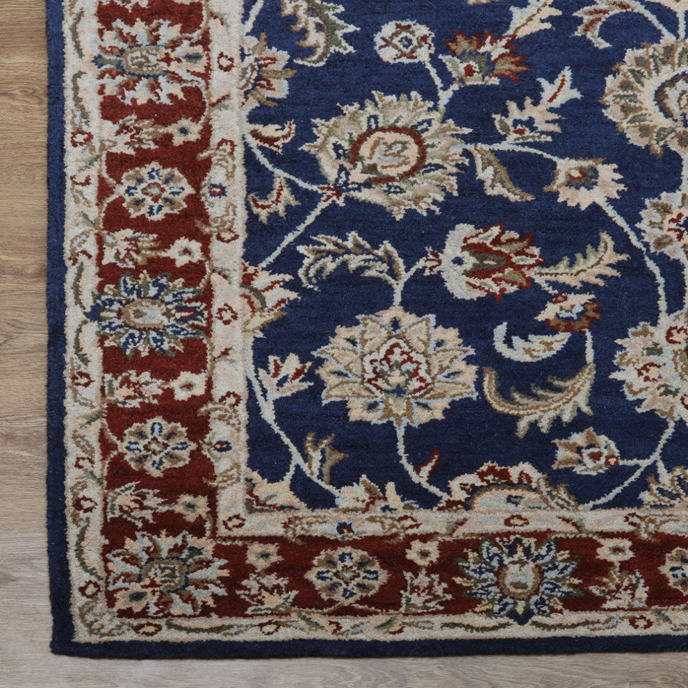 HAND TUFTED WOOL ECO-FRIENDLY AREA RUGS - Rectangle,Blue Red,Oriental