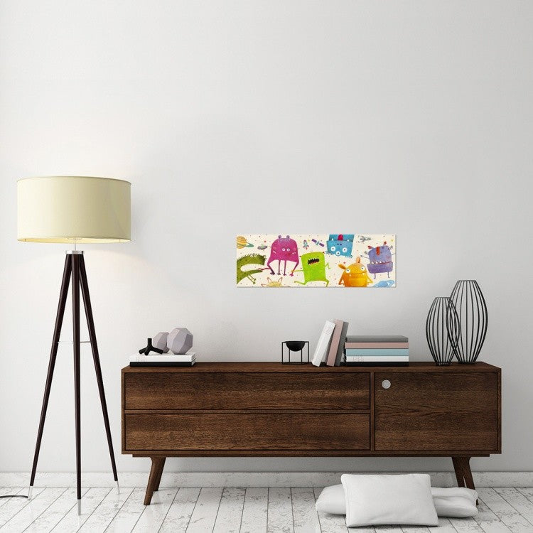 "Alien Friends" Stretched Canvas Giclee by Skip Teller, 36x12"