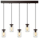 Gaines 1-Light Farmhouse Mason Jar LED Pendant, Oil Rubbed Bronze, Width: 33.25"