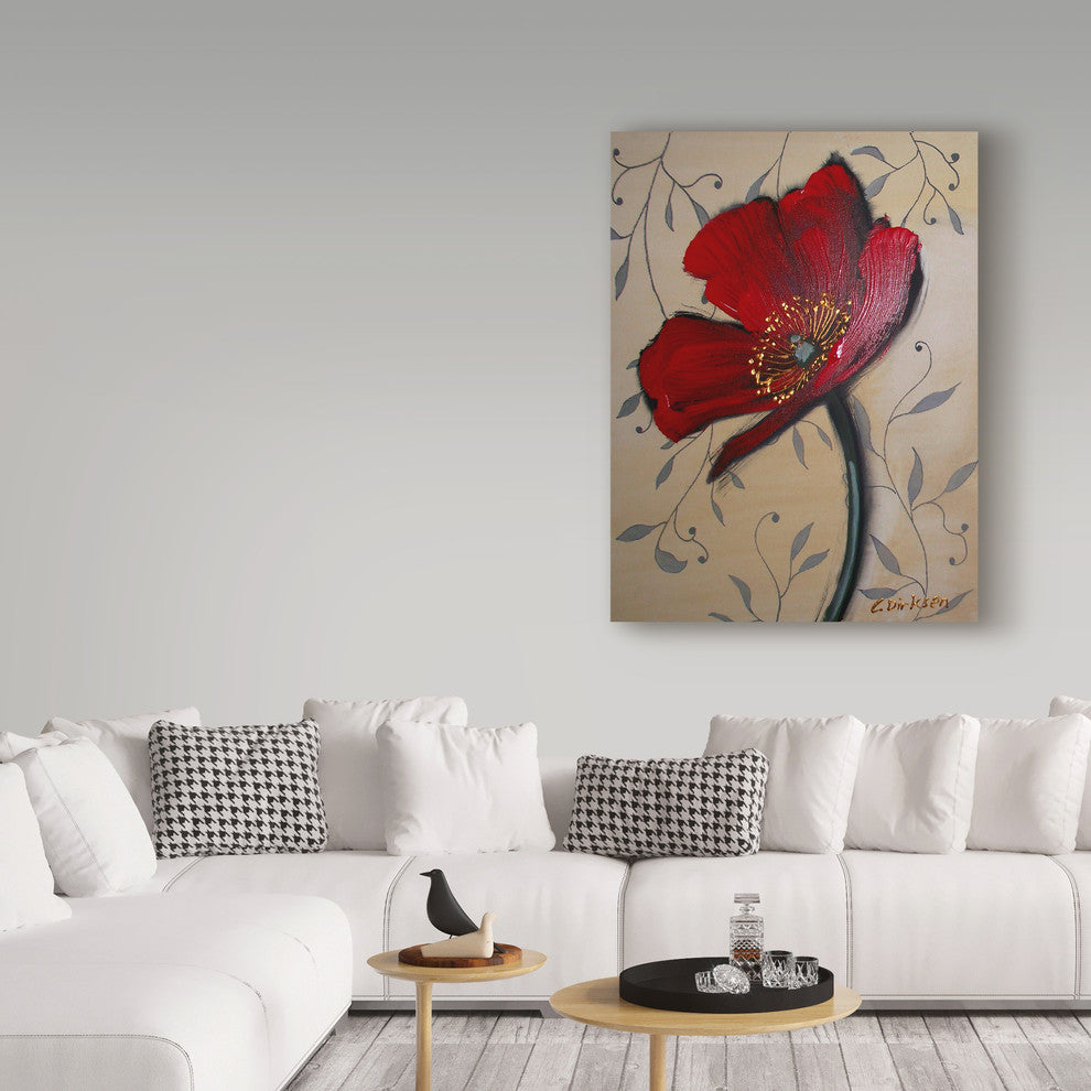 Cherie Roe Dirksen 'Single Red Poppy' Canvas Art, 24"x32"