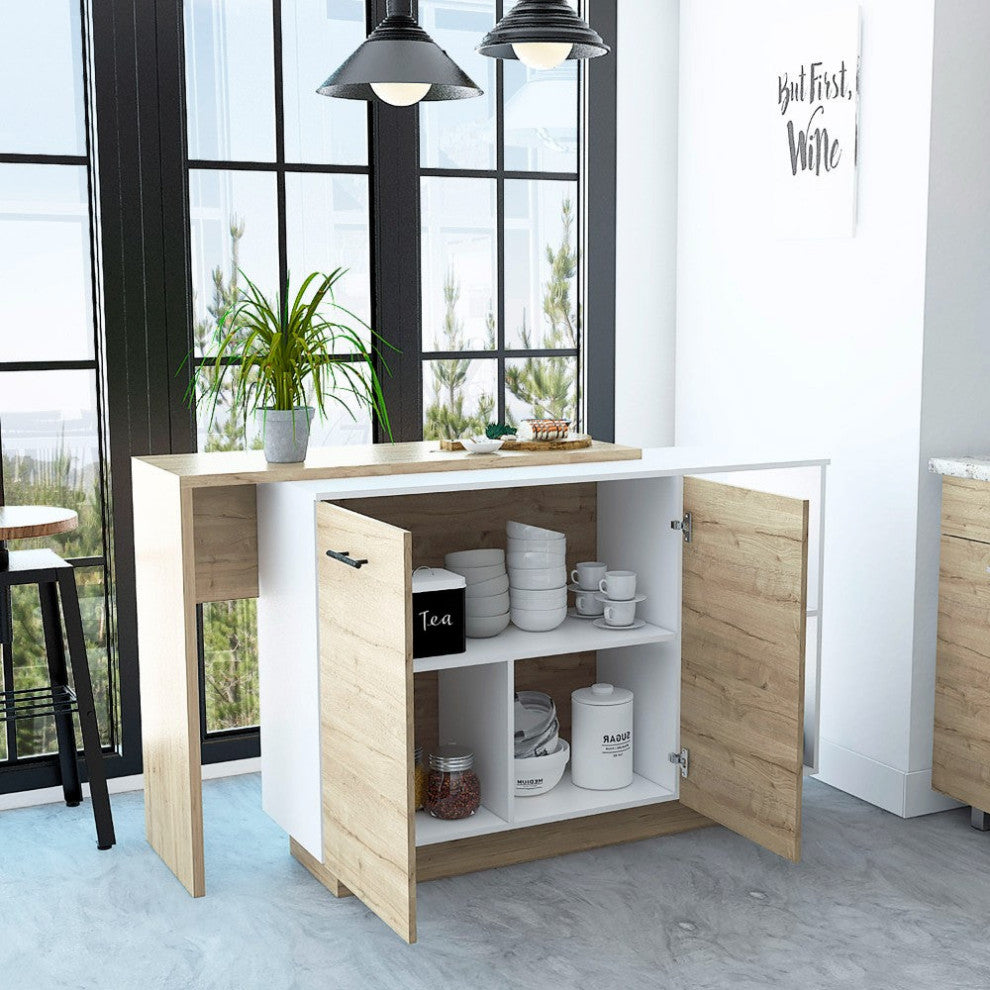 Kitchen Island Ohio, Kitchen, White / Light Oak