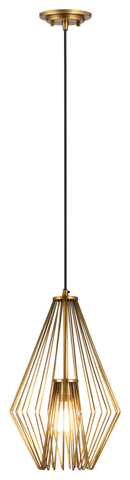 Zlite 442MP12-RB 1-Light Mini Pendant, Rubbed Brass