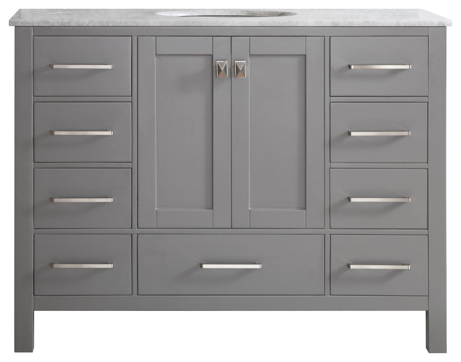 Gela Single Vanity, Gray, 48", Without Mirror
