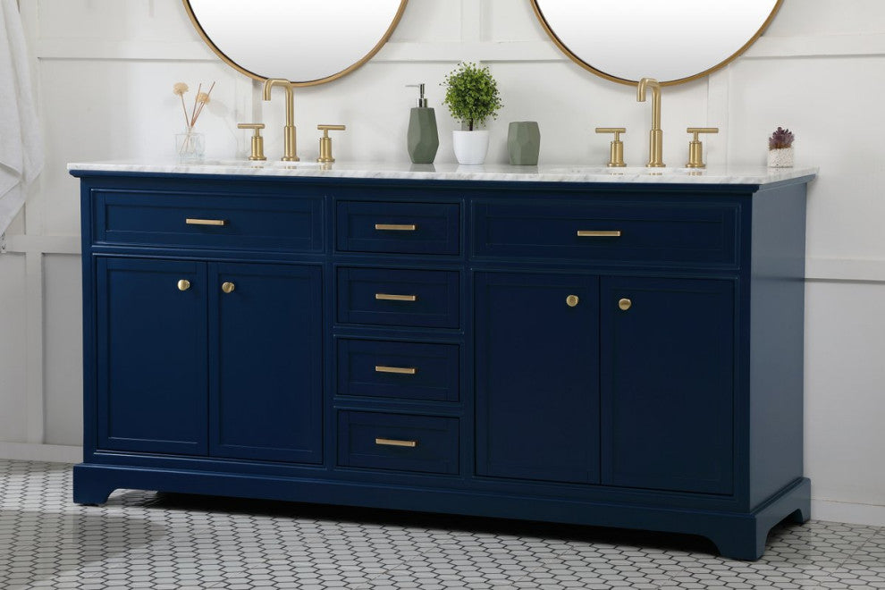 Home Living 72" Double Bathroom Vanity, Blue