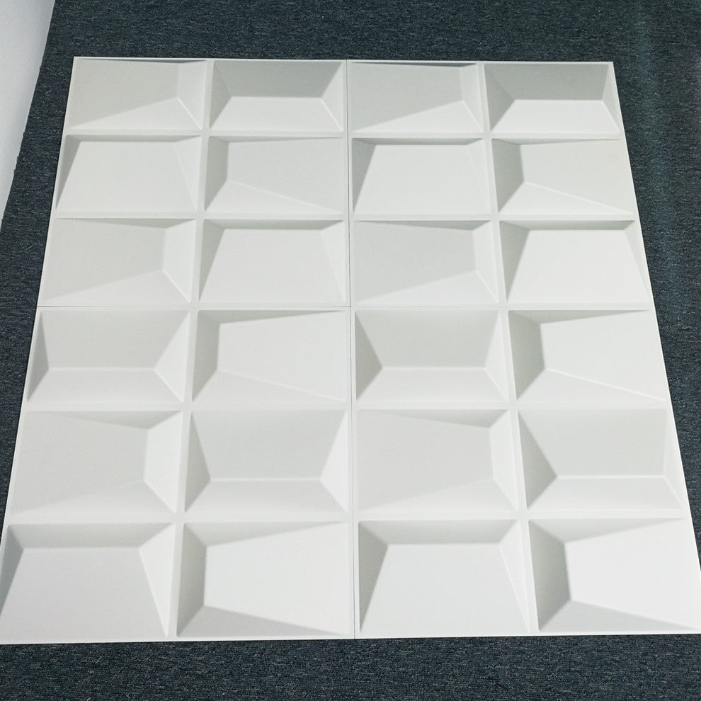 19.7" x 19.7" Art3d Interior 3D Wall Designs White 3D Wall Panels, Set of 12