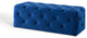 Tufted Accent Chair Bench, Velvet, Blue Navy, Modern, Living Lounge Hospitality