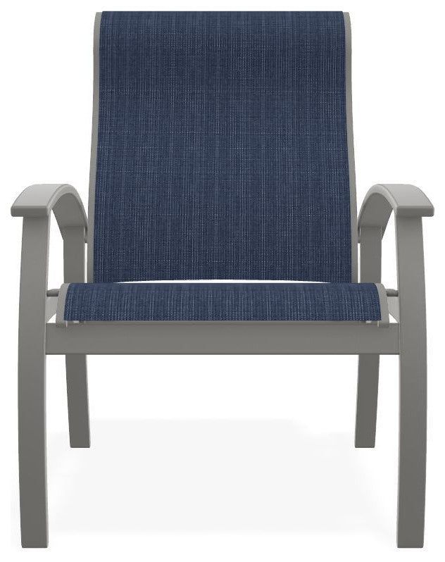 Belle Isle Sling Adjustable Outdoor Dining Chair, Mavi/Snow