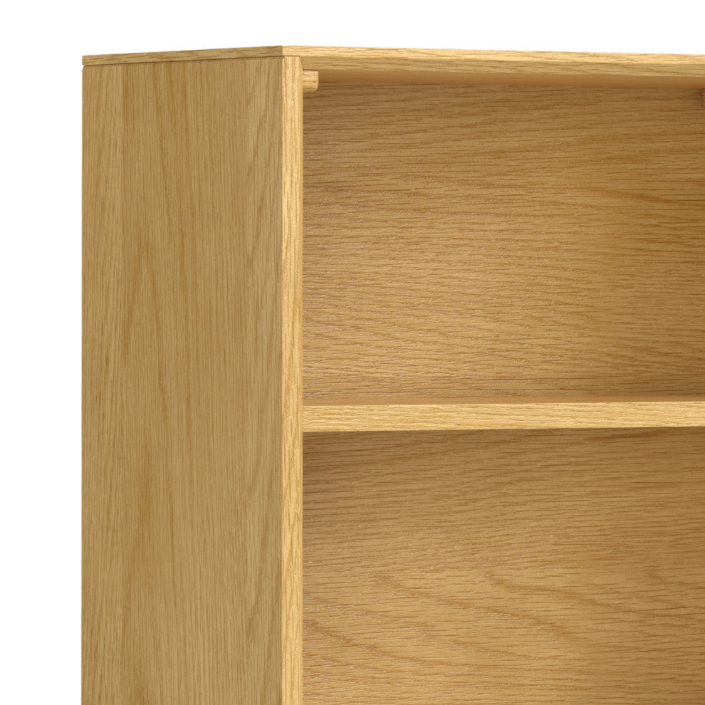 Banting SOLID HARDWOOD Mid Century Bookcase, Oak Veneer