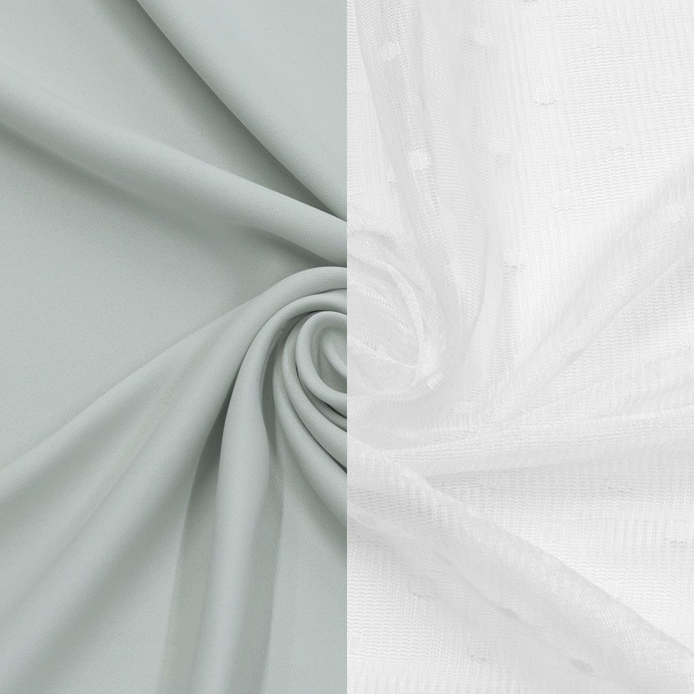 Sheer Pretty Dot and Blackout Curtains, Mint, 52"x84"