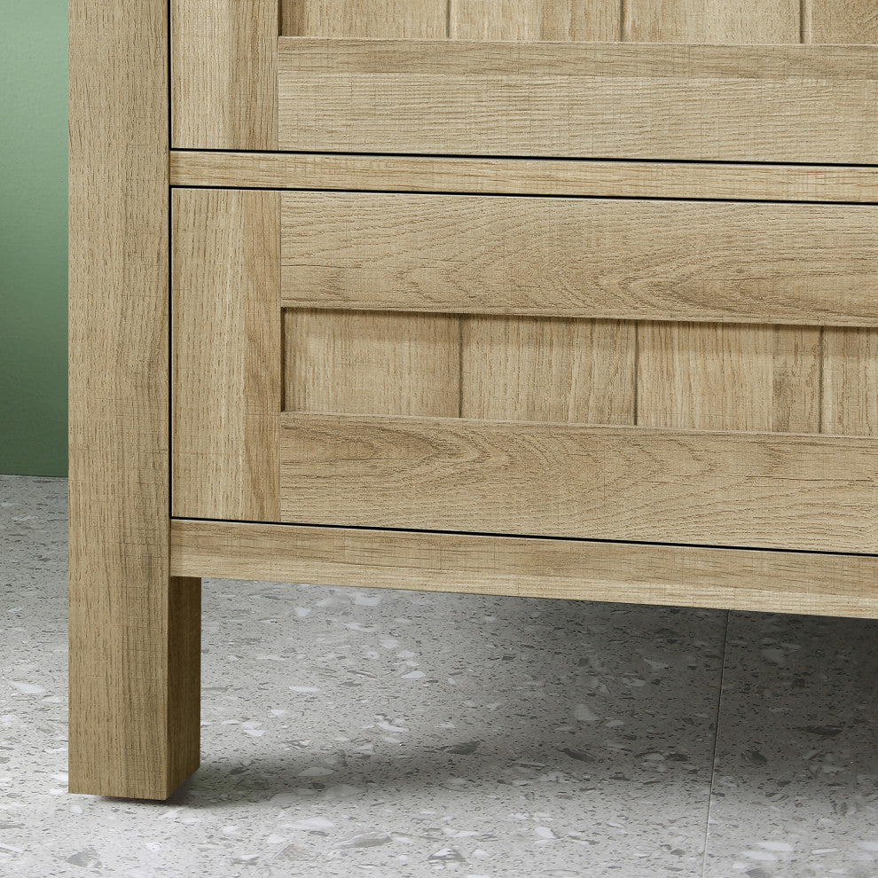 OVE Decors Kansas 18" Single Sink Vanity With Countertop, White Oak, 36 in.