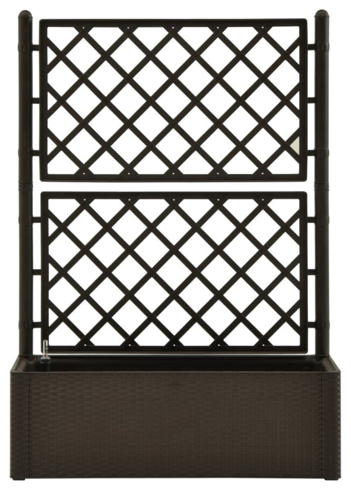 Vidaxl Garden Raised Bed With Trellis And Self Watering System Mocha