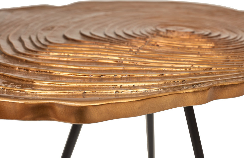 IE Series Easton Slab End Table, Brass